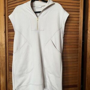 Zenana Outfitters Cream Mini Dress with Gold Accent